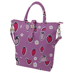 Juicy Strawberries Buckle Top Tote Bag by SychEva