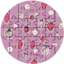 Juicy Strawberries Wooden Puzzle Round View1