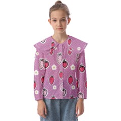 Juicy Strawberries Kids  Peter Pan Collar Blouse by SychEva