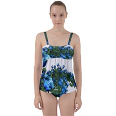 Flowers-roses-rose-nature-bouquet Twist Front Tankini Set by Sapixe