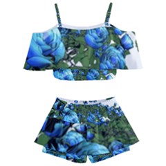 Flowers-roses-rose-nature-bouquet Kids  Off Shoulder Skirt Bikini by Sapixe