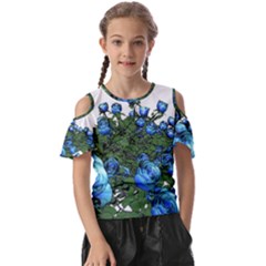 Flowers-roses-rose-nature-bouquet Kids  Butterfly Cutout Tee