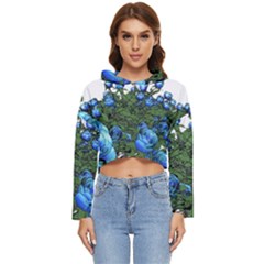 Flowers-roses-rose-nature-bouquet Women s Lightweight Cropped Hoodie