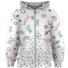 Doodle Pattern Kids  Zipper Hoodie Without Drawstring by Sapixe