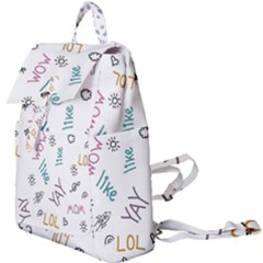 Doodle Pattern Buckle Everyday Backpack by Sapixe