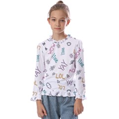 Doodle Pattern Kids  Frill Detail Tee