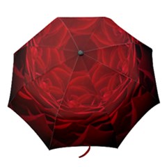 Rose-red-rose-red-flower-petals-waves-glow Folding Umbrellas by Sapixe