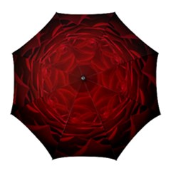 Rose-red-rose-red-flower-petals-waves-glow Golf Umbrellas by Sapixe