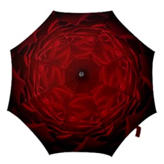 Rose-red-rose-red-flower-petals-waves-glow Hook Handle Umbrellas (medium) by Sapixe