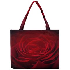 Rose-red-rose-red-flower-petals-waves-glow Mini Tote Bag by Sapixe