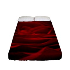 Rose-red-rose-red-flower-petals-waves-glow Fitted Sheet (full/ Double Size) by Sapixe