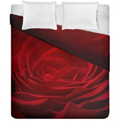 Rose-red-rose-red-flower-petals-waves-glow Duvet Cover Double Side (california King Size) by Sapixe