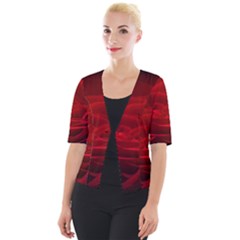 Rose-red-rose-red-flower-petals-waves-glow Cropped Button Cardigan by Sapixe