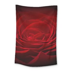 Rose-red-rose-red-flower-petals-waves-glow Small Tapestry by Sapixe