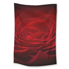 Rose-red-rose-red-flower-petals-waves-glow Large Tapestry by Sapixe