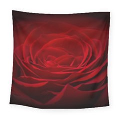 Rose-red-rose-red-flower-petals-waves-glow Square Tapestry (large) by Sapixe