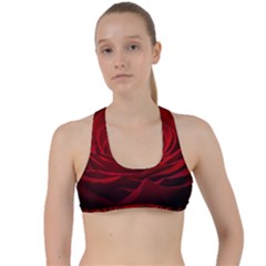 Rose-red-rose-red-flower-petals-waves-glow Criss Cross Racerback Sports Bra by Sapixe