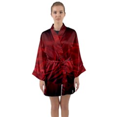 Rose-red-rose-red-flower-petals-waves-glow Long Sleeve Satin Kimono by Sapixe