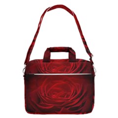 Rose-red-rose-red-flower-petals-waves-glow Macbook Pro Shoulder Laptop Bag 