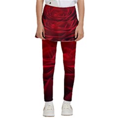 Rose-red-rose-red-flower-petals-waves-glow Kids  Skirted Pants