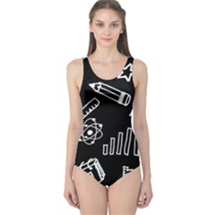 Knowledge-drawing-education-science One Piece Swimsuit by Sapixe