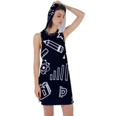 Knowledge-drawing-education-science Racer Back Hoodie Dress by Sapixe