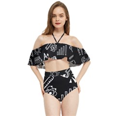 Knowledge-drawing-education-science Halter Flowy Bikini Set 