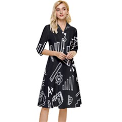 Knowledge-drawing-education-science Classy Knee Length Dress