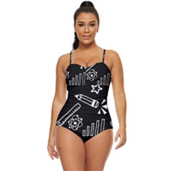 Knowledge-drawing-education-science Retro Full Coverage Swimsuit