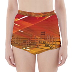 Music-notes-melody-note-sound High-waisted Bikini Bottoms by Sapixe