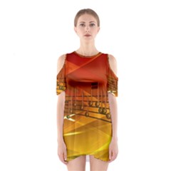 Music-notes-melody-note-sound Shoulder Cutout One Piece Dress by Sapixe