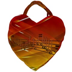 Music-notes-melody-note-sound Giant Heart Shaped Tote by Sapixe