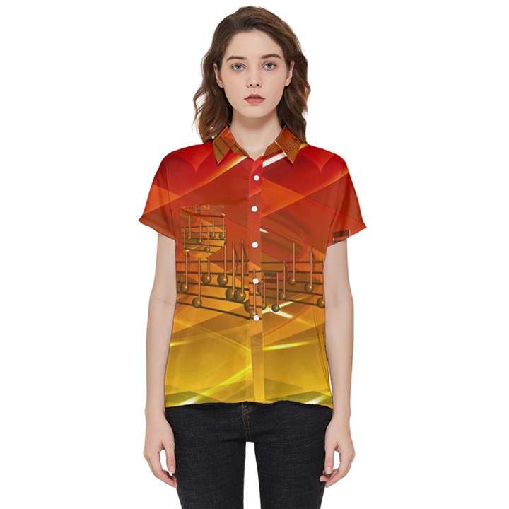 Music-notes-melody-note-sound Short Sleeve Pocket Shirt