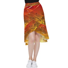 Music-notes-melody-note-sound Frill Hi Low Chiffon Skirt