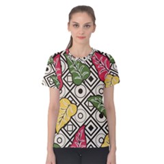 Leaves Foliage Batik Seamless Women s Cotton Tee