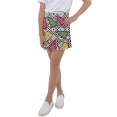 Leaves Foliage Batik Seamless Kids  Tennis Skirt by Sapixe