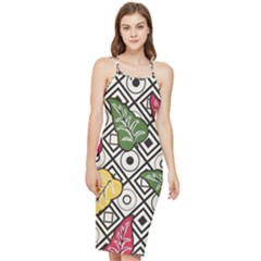 Leaves Foliage Batik Seamless Bodycon Cross Back Summer Dress