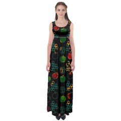 Apples Honey Honeycombs Pattern Empire Waist Maxi Dress by Sapixe