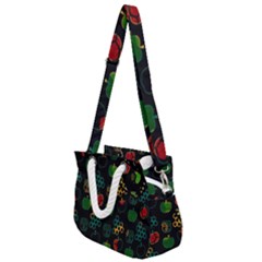 Apples Honey Honeycombs Pattern Rope Handles Shoulder Strap Bag by Sapixe