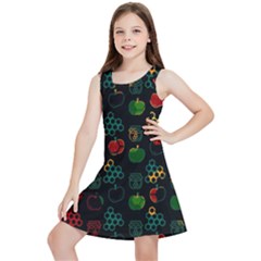 Apples Honey Honeycombs Pattern Kids  Lightweight Sleeveless Dress