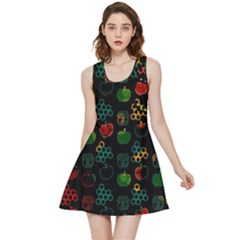 Apples Honey Honeycombs Pattern Inside Out Reversible Sleeveless Dress