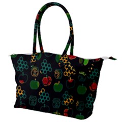 Apples Honey Honeycombs Pattern Canvas Shoulder Bag by Sapixe