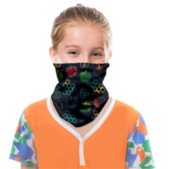 Apples Honey Honeycombs Pattern Face Covering Bandana (kids) by Sapixe