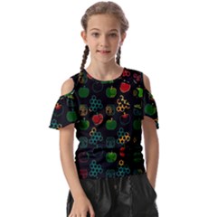 Apples Honey Honeycombs Pattern Kids  Butterfly Cutout Tee