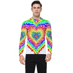 Tie Dye Heart Colorful Prismatic Men s Long Sleeve Rash Guard