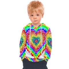 Tie Dye Heart Colorful Prismatic Kids  Overhead Hoodie by Sapixe