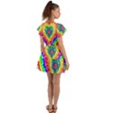 Tie Dye Heart Colorful Prismatic Flutter Sleeve Wrap Dress View2