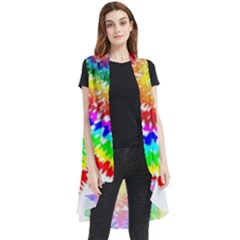 Tie Dye Heart Colorful Prismatic Sleeveless Chiffon Waistcoat Shirt