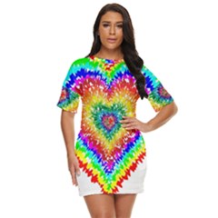 Tie Dye Heart Colorful Prismatic Just Threw It On Dress