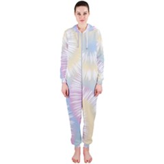 Tie Dye Pattern Colorful Design Hooded Jumpsuit (ladies)  by Sapixe